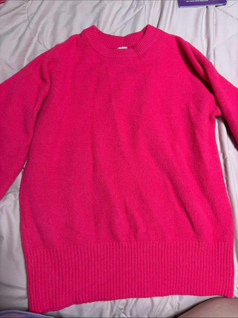 a new day Hot Pink Crewneck Sweater